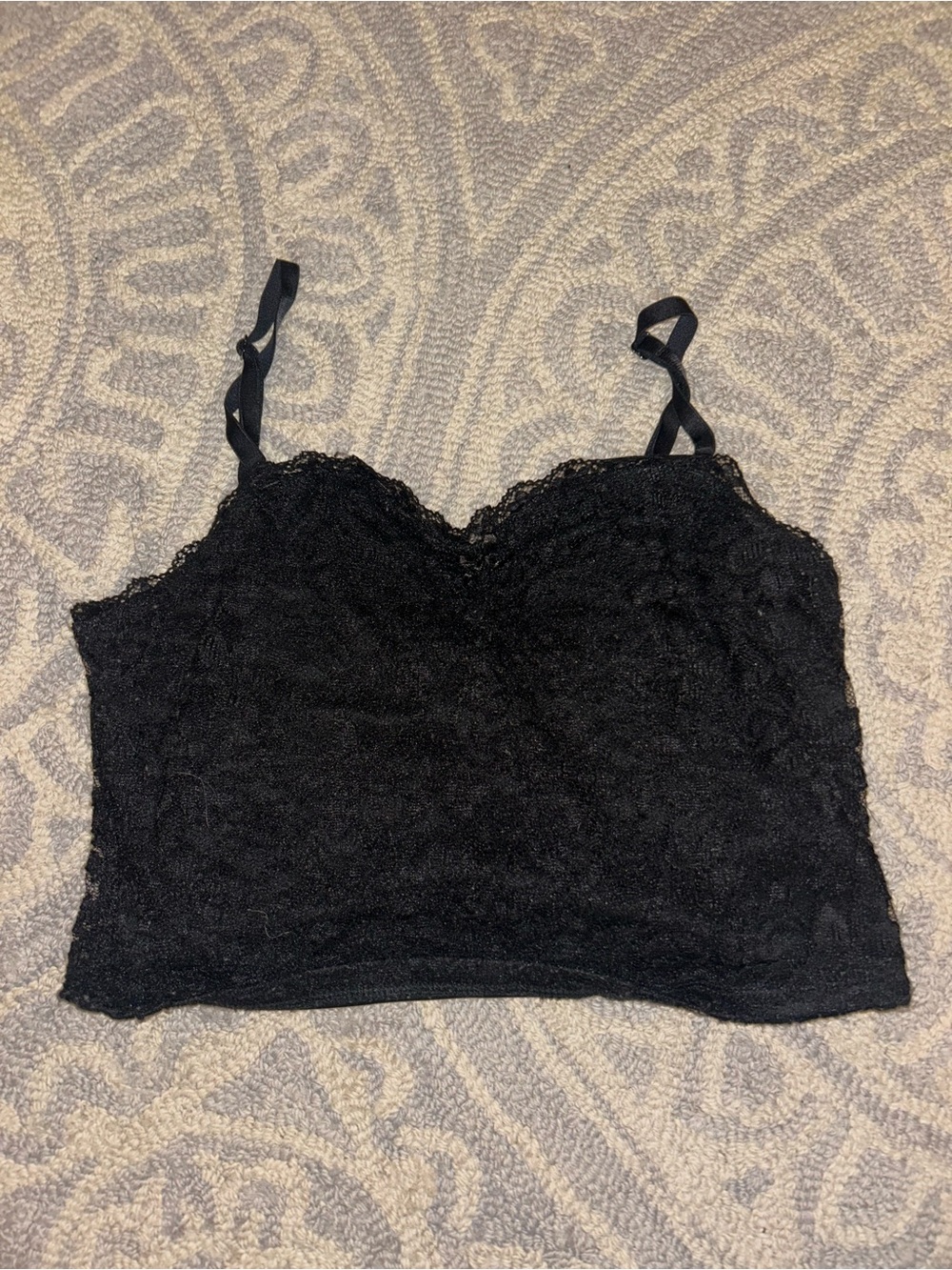 refuge Black Lace Crop Cami Top